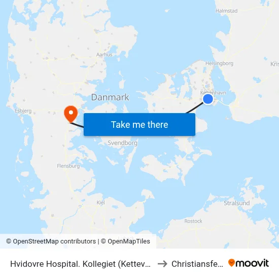 Hvidovre Hospital. Kollegiet (Kettevej) to Christiansfeld map