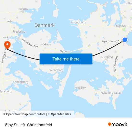 Ølby St. to Christiansfeld map