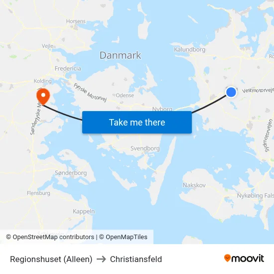 Regionshuset (Alleen) to Christiansfeld map