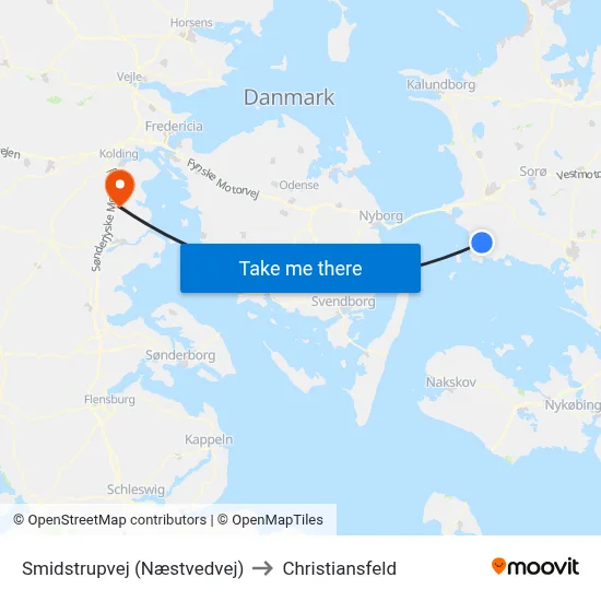 Smidstrupvej (Næstvedvej) to Christiansfeld map