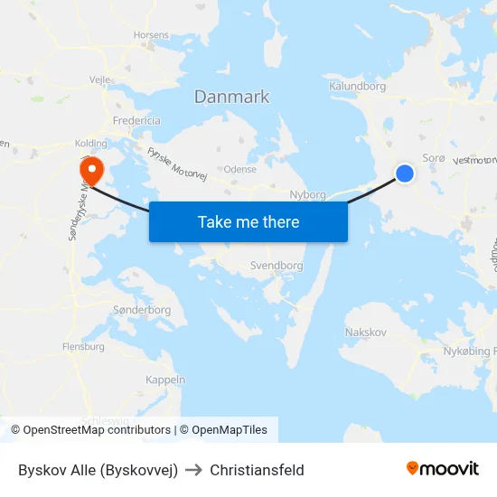 Byskov Alle (Byskovvej) to Christiansfeld map