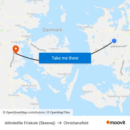 Allindelille Friskole (Skeevej) to Christiansfeld map