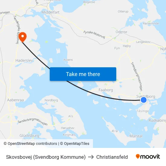 Skovsbovej (Svendborg Kommune) to Christiansfeld map