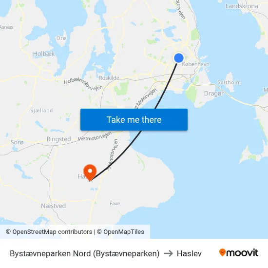 Bystævneparken Nord (Bystævneparken) to Haslev map