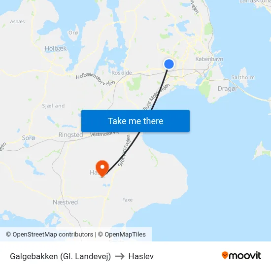 Galgebakken (Gl. Landevej) to Haslev map