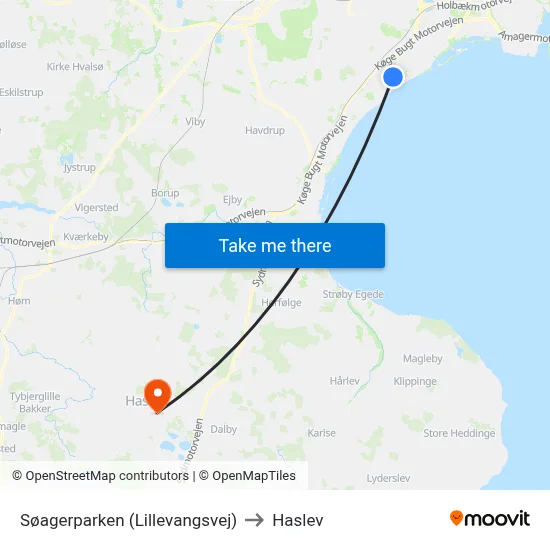 Søagerparken (Lillevangsvej) to Haslev map