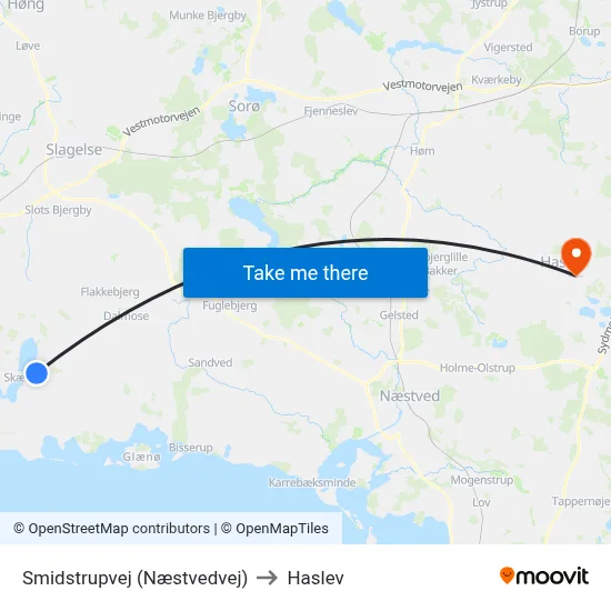 Smidstrupvej (Næstvedvej) to Haslev map