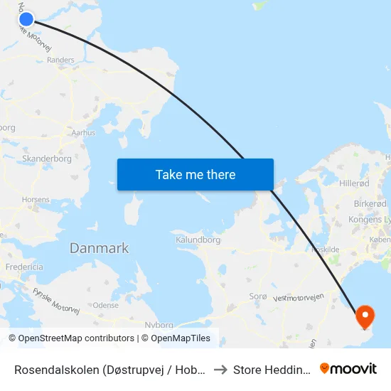 Rosendalskolen (Døstrupvej / Hobro) to Store Heddinge map
