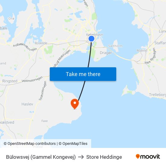 Bülowsvej (Gammel Kongevej) to Store Heddinge map