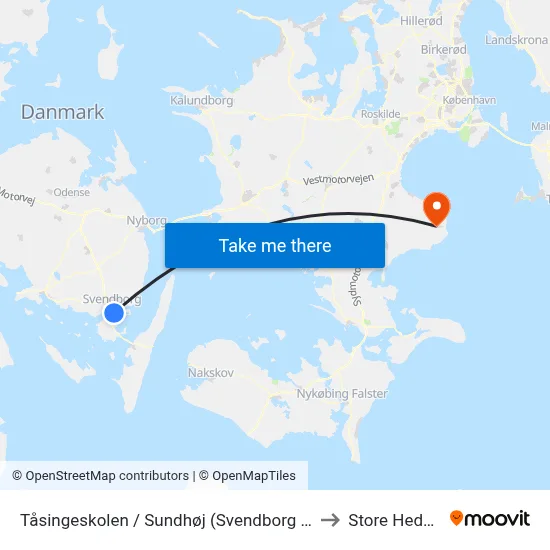 Tåsingeskolen / Sundhøj (Svendborg Kommune) to Store Heddinge map