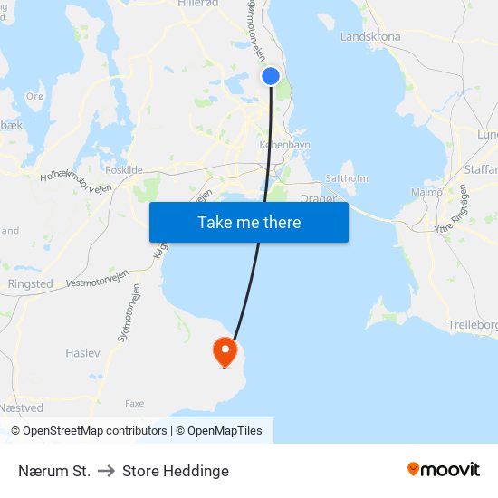 Nærum St. to Store Heddinge map