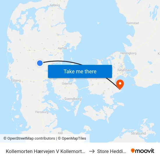 Kollemorten Hærvejen V Kollemortenvej to Store Heddinge map