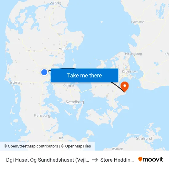 Dgi Huset Og Sundhedshuset (Vejle) to Store Heddinge map
