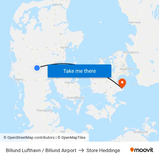 Billund Lufthavn / Billund Airport to Store Heddinge map