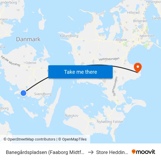 Banegårdspladsen (Faaborg Midtfyn) to Store Heddinge map