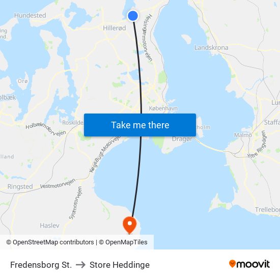 Fredensborg St. to Store Heddinge map