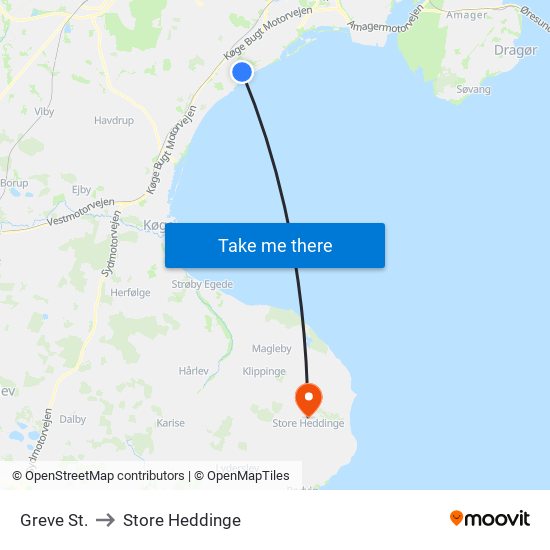 Greve St. to Store Heddinge map