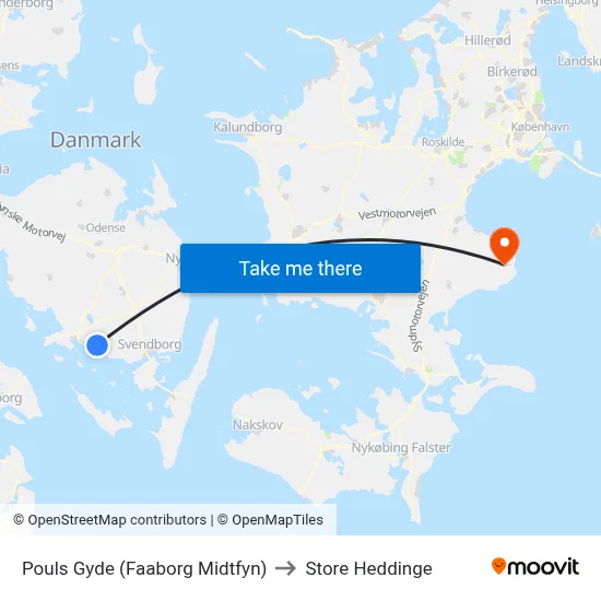 Pouls Gyde (Faaborg Midtfyn) to Store Heddinge map