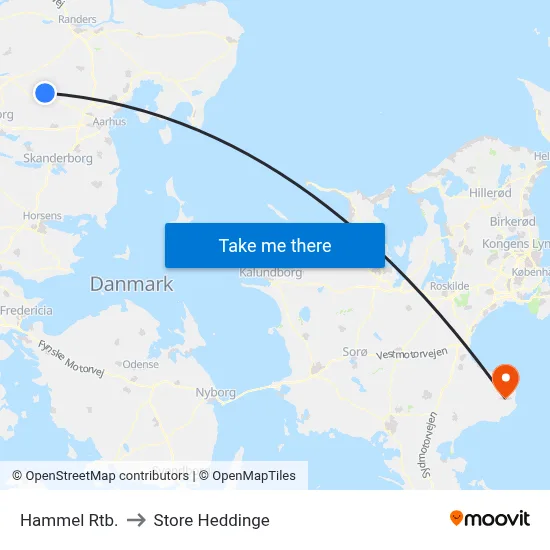 Hammel Rtb. to Store Heddinge map