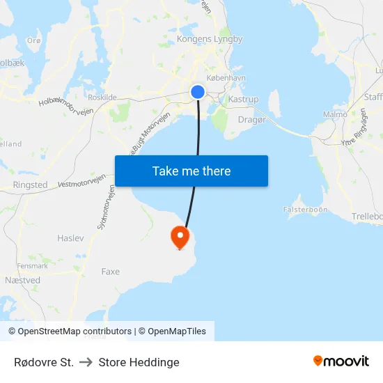 Rødovre St. to Store Heddinge map