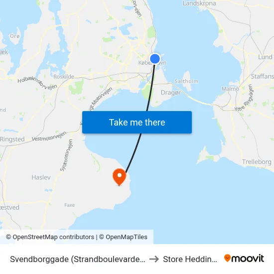 Svendborggade (Strandboulevarden) to Store Heddinge map