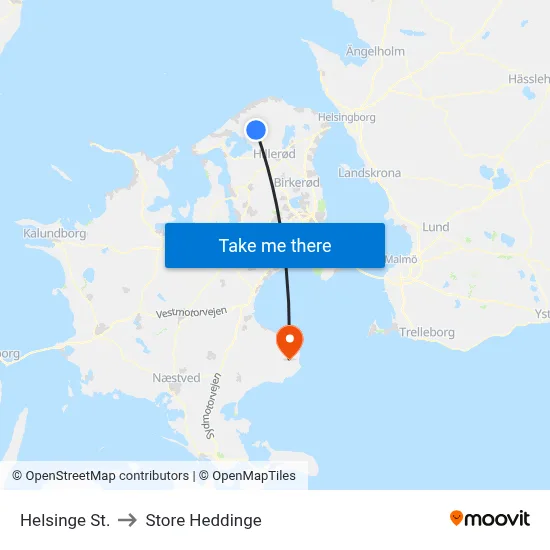 Helsinge St. to Store Heddinge map