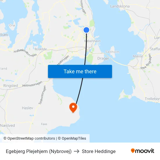 Egebjerg Plejehjem (Nybrovej) to Store Heddinge map