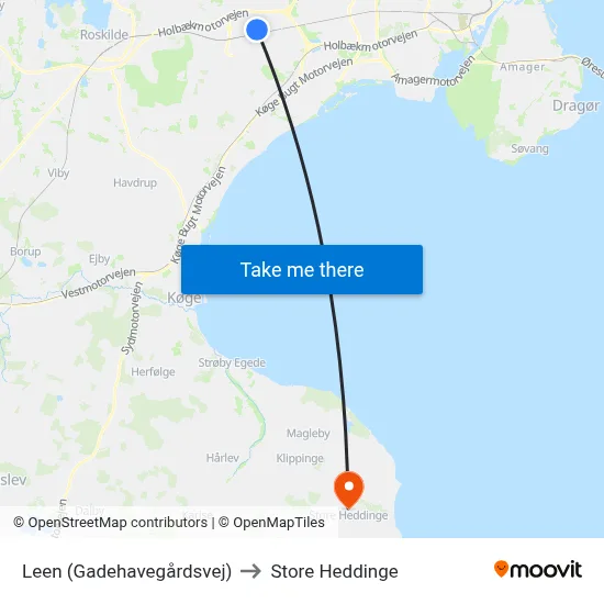 Leen (Gadehavegårdsvej) to Store Heddinge map