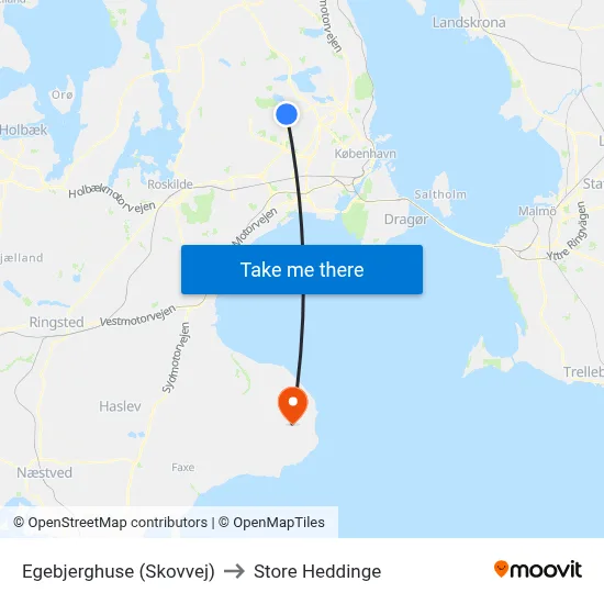 Egebjerghuse (Skovvej) to Store Heddinge map