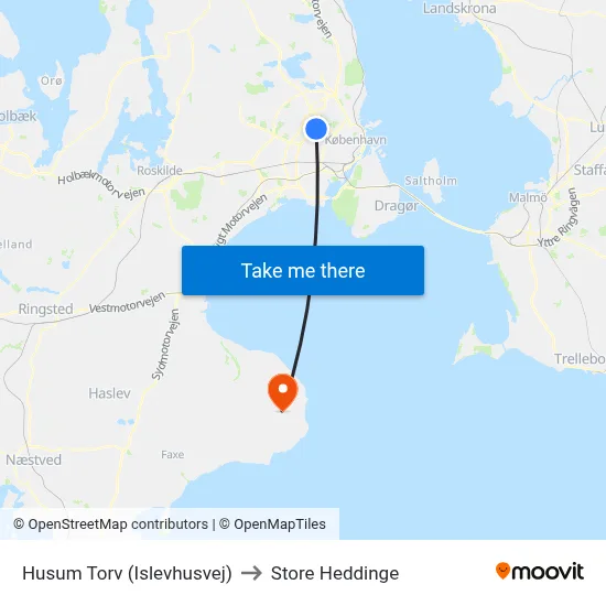 Husum Torv (Islevhusvej) to Store Heddinge map