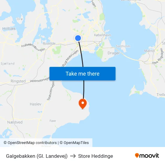 Galgebakken (Gl. Landevej) to Store Heddinge map
