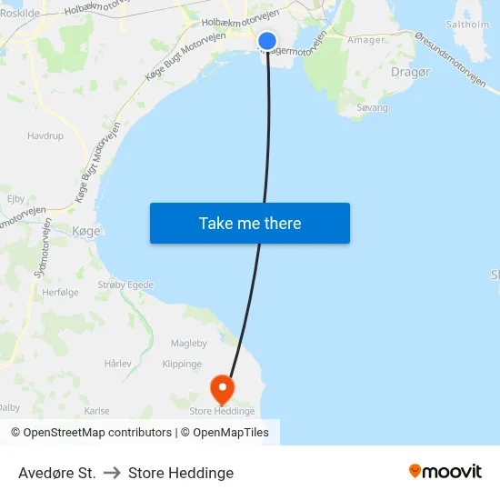 Avedøre St. to Store Heddinge map