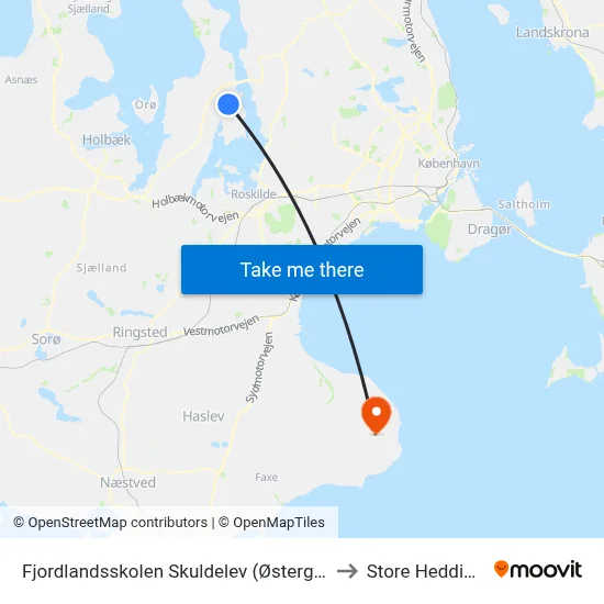 Fjordlandsskolen Skuldelev (Østergade) to Store Heddinge map