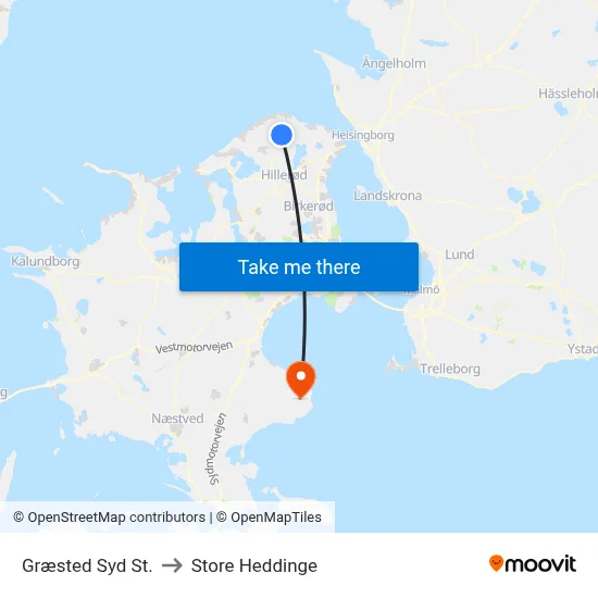 Græsted Syd St. to Store Heddinge map