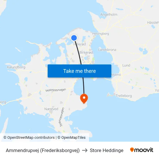 Ammendrupvej (Frederiksborgvej) to Store Heddinge map