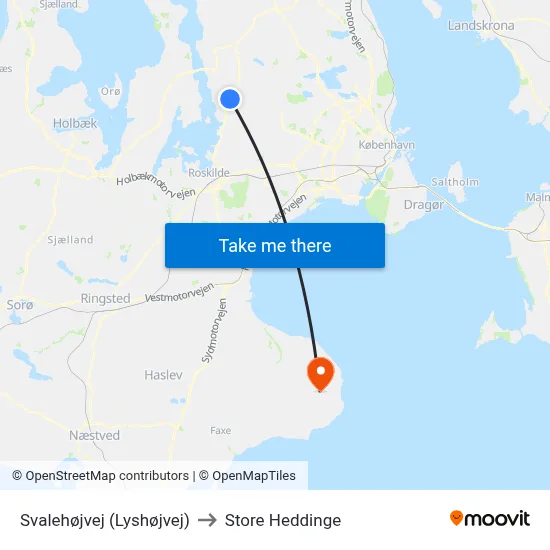Svalehøjvej (Lyshøjvej) to Store Heddinge map
