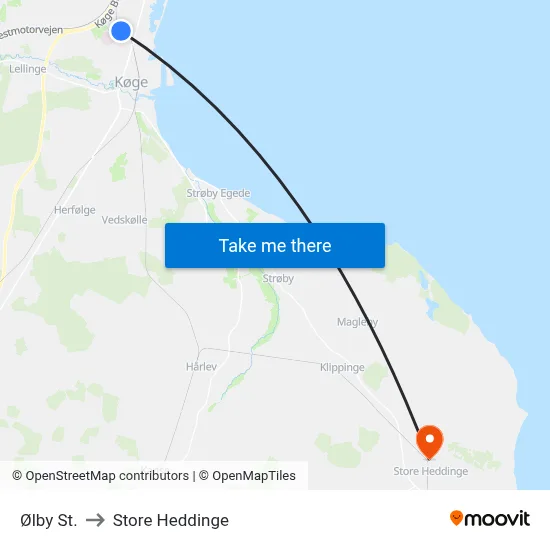 Ølby St. to Store Heddinge map