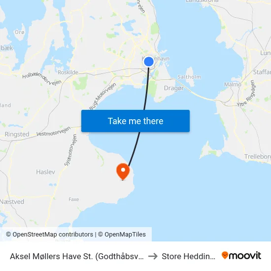 Aksel Møllers Have St. (Godthåbsvej) to Store Heddinge map