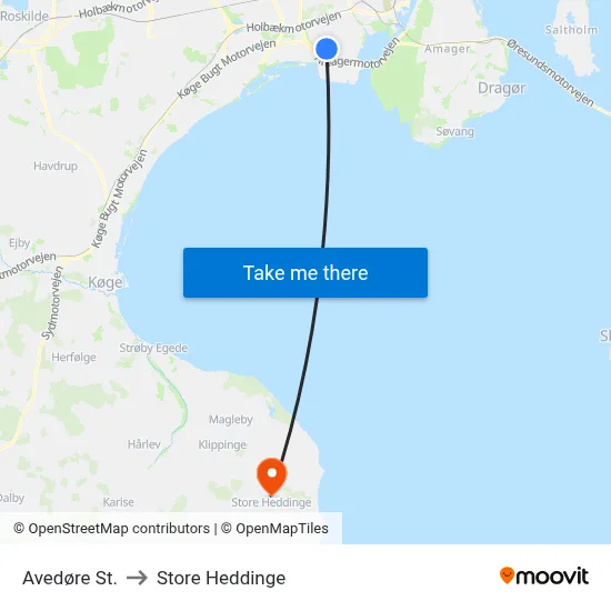 Avedøre St. to Store Heddinge map