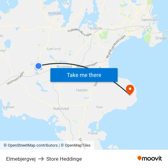 Elmebjergvej to Store Heddinge map