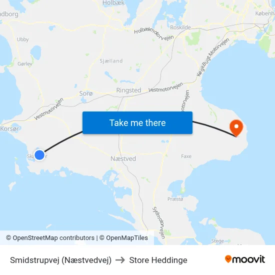 Smidstrupvej (Næstvedvej) to Store Heddinge map