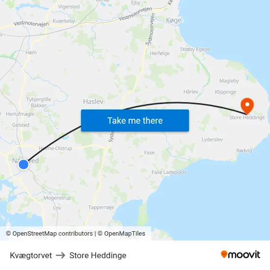 Kvægtorvet to Store Heddinge map