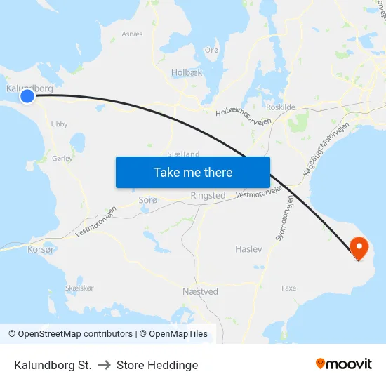 Kalundborg St. to Store Heddinge map
