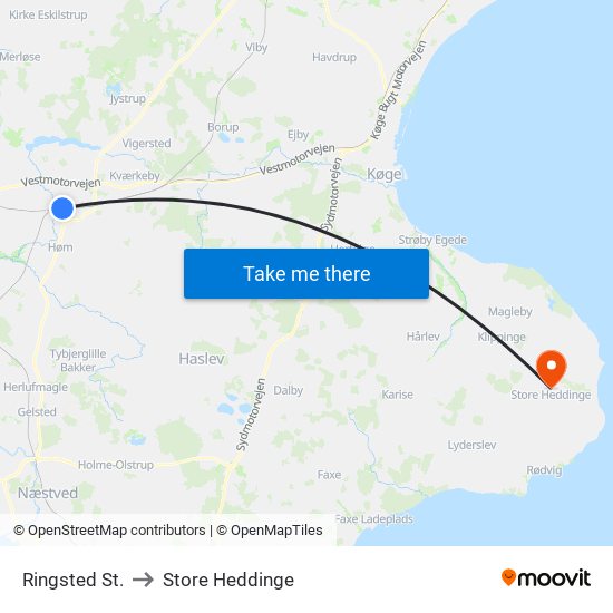 Ringsted St. to Store Heddinge map