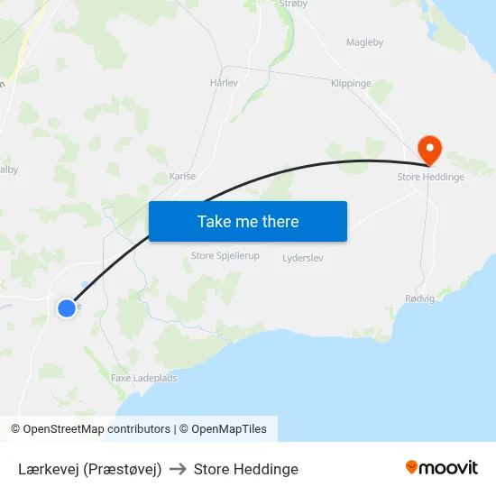 Lærkevej (Præstøvej) to Store Heddinge map