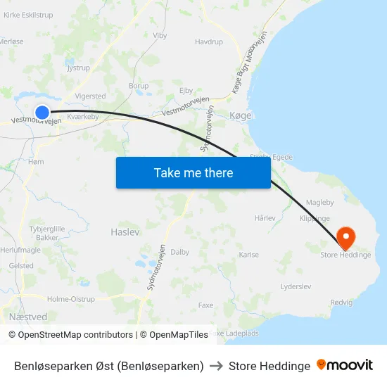 Benløseparken Øst (Benløseparken) to Store Heddinge map