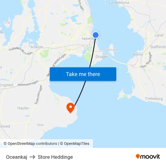 Oceankaj to Store Heddinge map