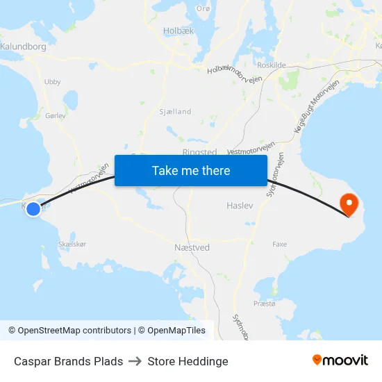 Caspar Brands Plads to Store Heddinge map