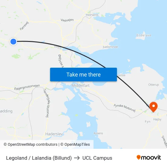 Legoland / Lalandia (Billund) to UCL Campus map