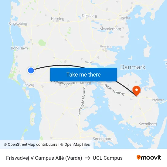 Frisvadvej V Campus Allé (Varde) to UCL Campus map